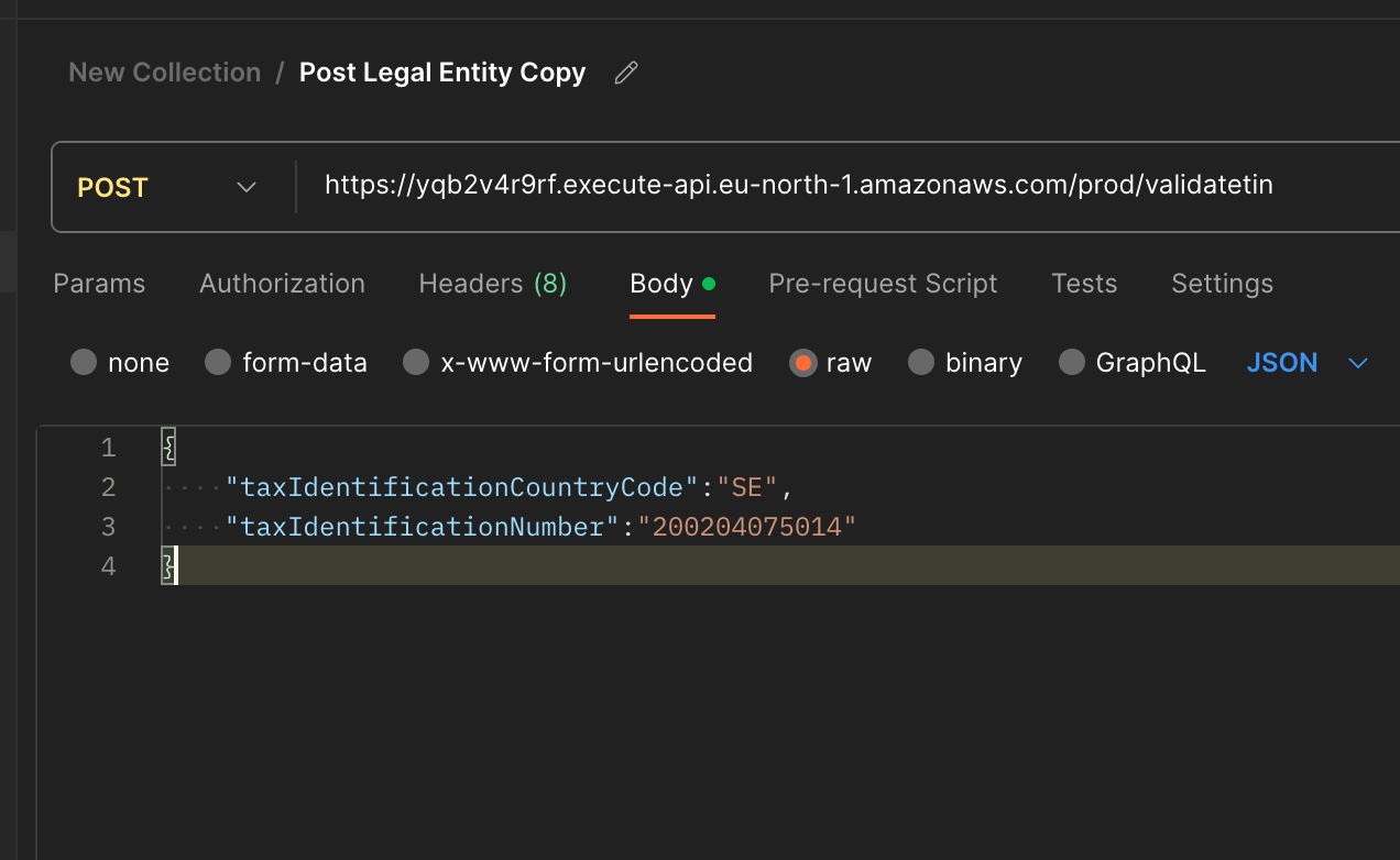 Tin validation example